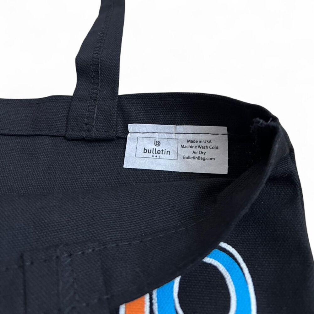 Psycho Bunny Black Vintage New York Knicks Colored Canvas Tote Bag - Picture 3 of 6